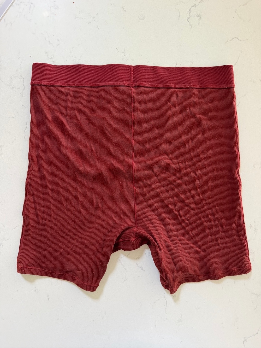 Skims Red Ribbed Boxer Shorts - Picture 3 of 4